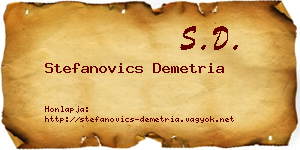 Stefanovics Demetria névjegykártya